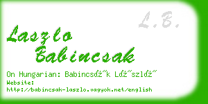 laszlo babincsak business card